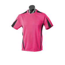 Pink+Black | Kids Contrast Mini-Waffle Sports Tshirt 