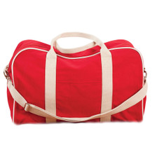 wholesale plain sports canvas bag | red+natural