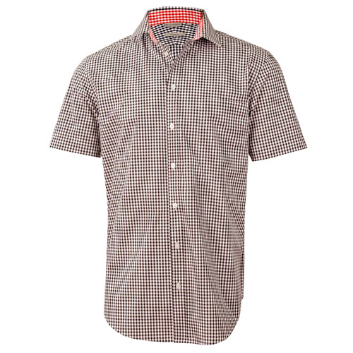 Mens Gingham Shirt With Contrast Collar & Cuff | Shop Business Shirts ...