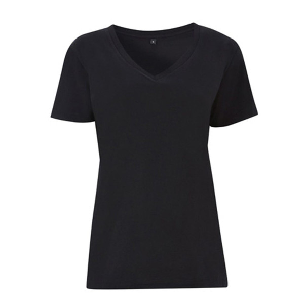 blank fair trade eco ladies v neck boyfriend tshirt | black