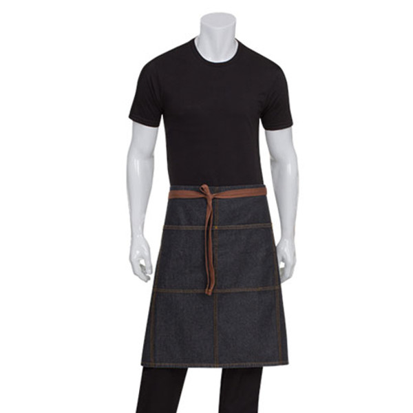 bistro 3/4 waist aprons online wholesale | black denim bistro 3/4 waist aprons online wholesale | black denim