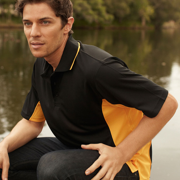 wholesale quick dry contrast panel polo shirt
