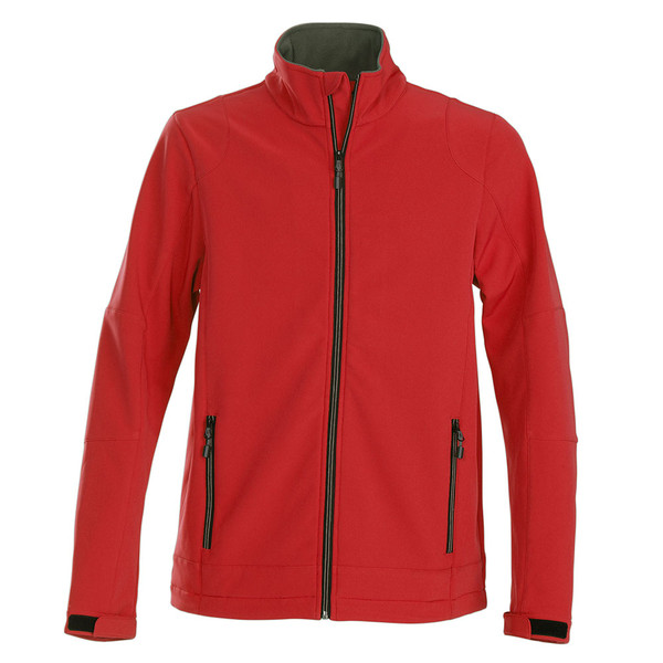 unisex stretch soft shell zip jacket | red
