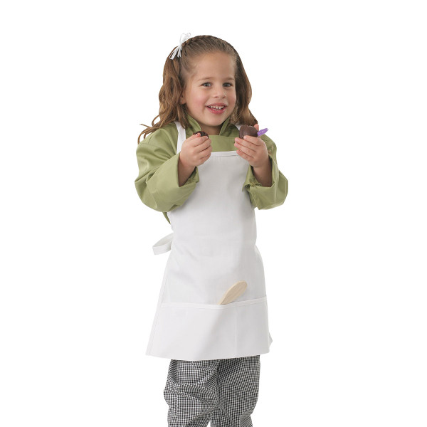 Buy plain kids white full apron online Buy plain kids white full apron online