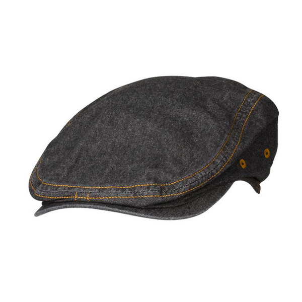 Plain Denim Driver Cap - Black