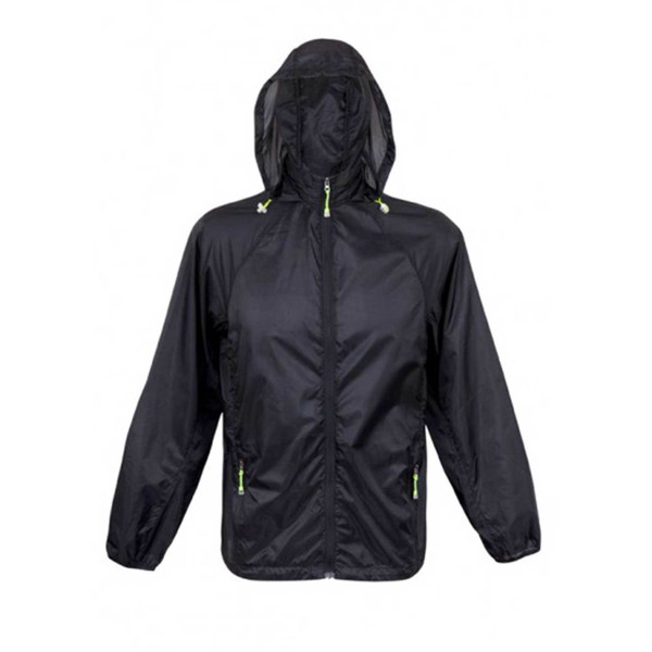 Bulk Discount Nylon Rain Jacket Foldaway Bag - Black
