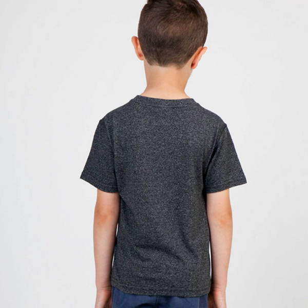Plain TEMPO kids' active heather T-shirt in a soft poly/cotton blend, featuring a distressed look, quick-dry, and moisture-wicking fabric for sports and casual wear.