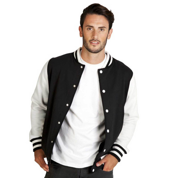 Plus Size Friendly Fleecy Varsity Jackets 