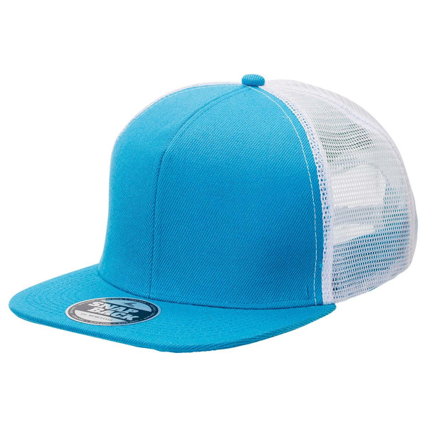 Plain Snapback Trucker Cap - Aqua + White