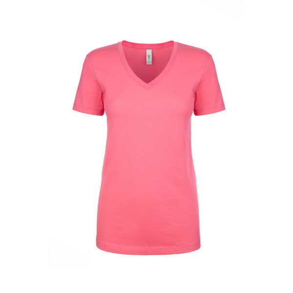 Buy Ladies Blank V Neck T-shirts Online | Hot PInk