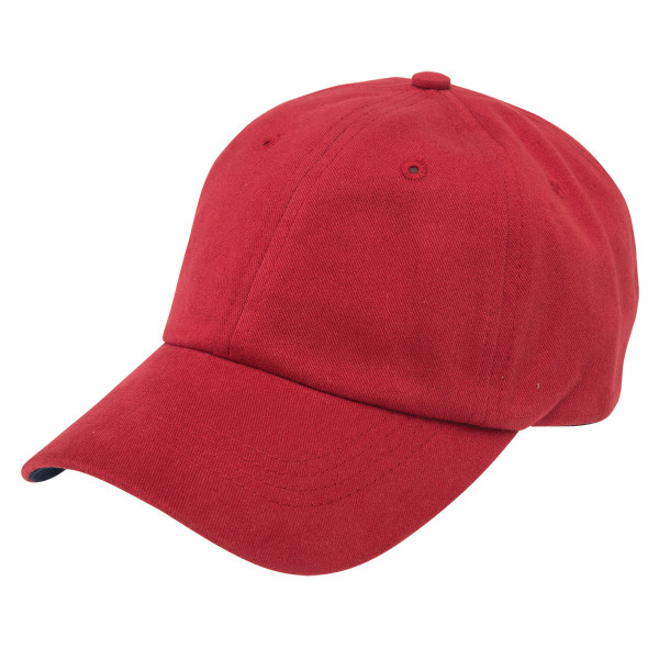 Plain Brushed Cotton Chino Caps | Antique Cherry Red +Navy