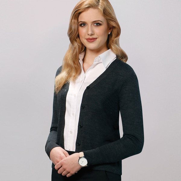 Shop Online Womens V-Neck Merino Wool Cardigan