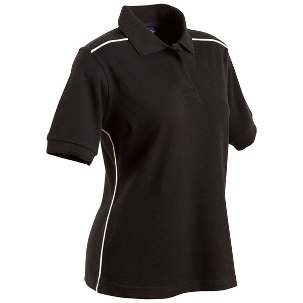 Black+white | 100% Cotton Short Sleeve Piping Polo