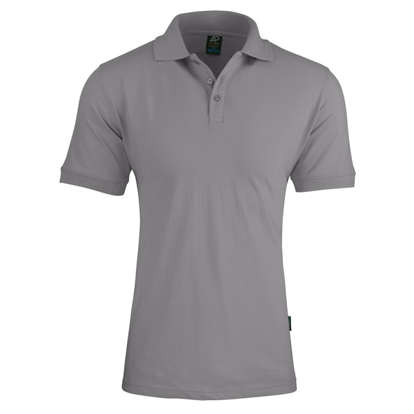 Silver Grey | Plain Mens Pique Knit Polo Shirts