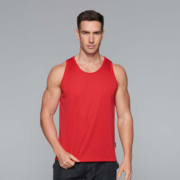 Wholesale Mens Plain Mini Waffle Knit Poly Driwear Singlet