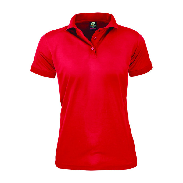 Red | Shop Ladies Honeycomb Knit Polyester Polo