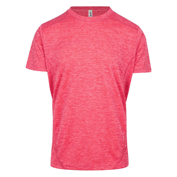 Men's crew neck CoolDry marl tee in coral red heather with subtle contrast stitching detail