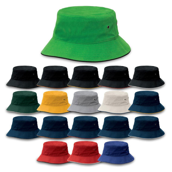 Bulk Buy Heavy Cotton Sandwich Brim Bucket Hats Online