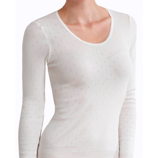 Ladies Long Sleeve RTR Side Seamfree Thermals - Ivory
