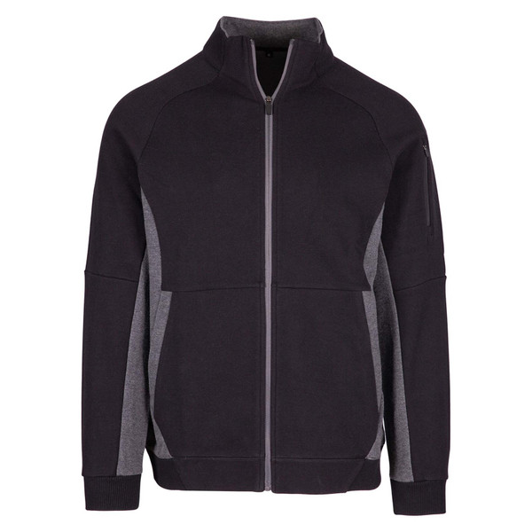 Black+Grey | Plain Heavyweight Contrast High Neck Jacket