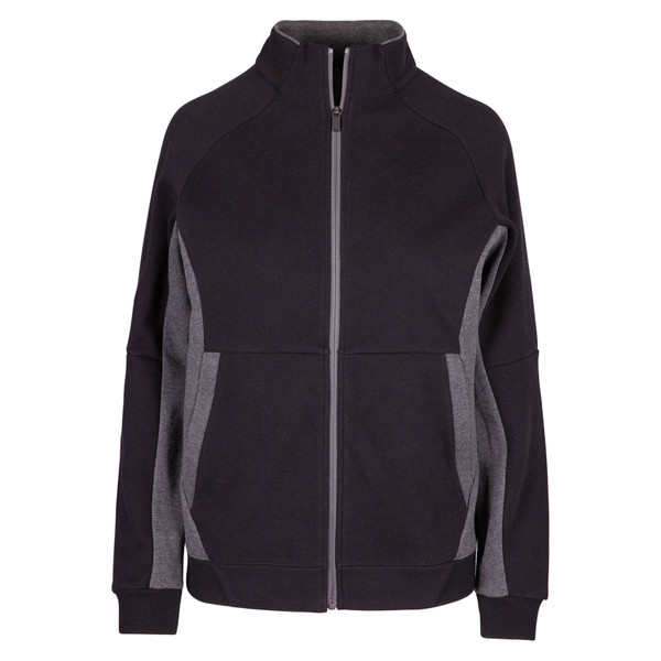 Black+Grey | Ladies Plain Heavyweight Contrast High Neck Jacket 