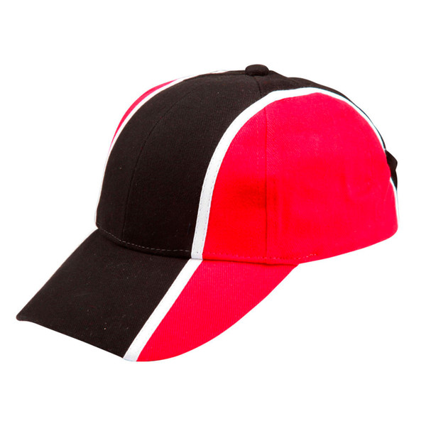 Black+White+Red | Plain 3 Colour Baseball Cap