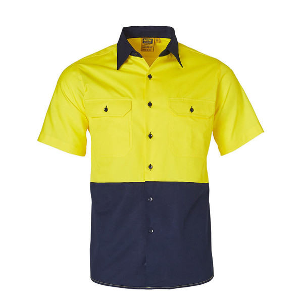 Mens Hi-Vis Cool Breeze Cotton Twill Shirt | Short Sleeve Shirt