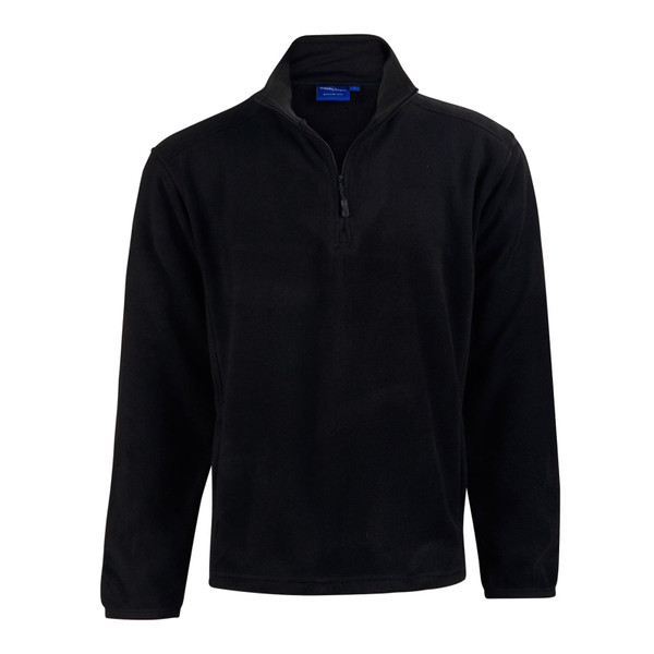 Black | Bulk Buy Kids Half Zip Polar Fleece Pullover