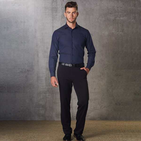 Mens Blank Stretch Pants Flexi Waist Corporate Pants