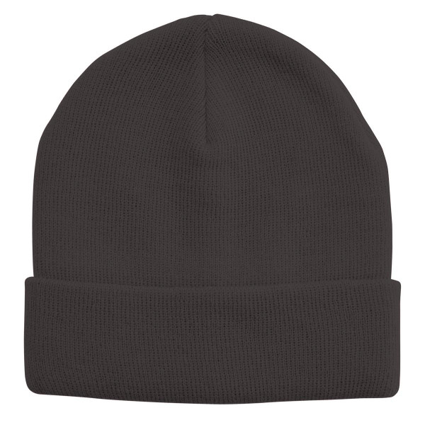 Condor Plain Acrylic Knitted Beanie with a roll-up cuff in Dark Grey, perfect for winter bulk wholesale and embroidery.