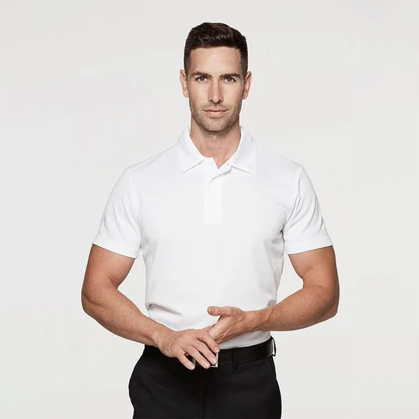 BADGER Men's Easy Care Polo featuring Driwear moisture-wicking technology and a mini waffle knit texture for maximum breathability in professional and industrial work settings.