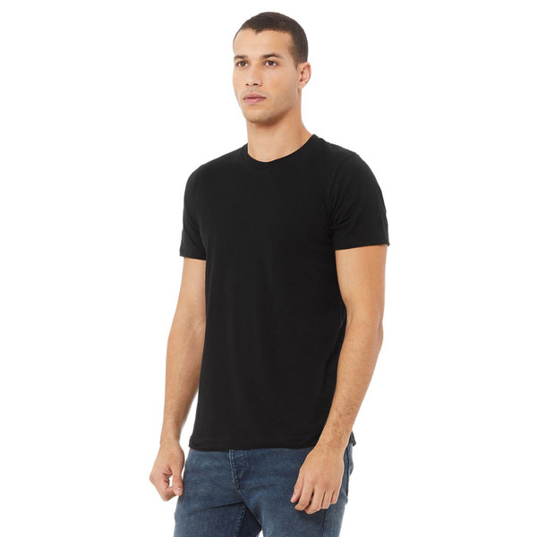Black unisex crew neck t-shirt in premium cotton jersey with short sleeves and clean finish