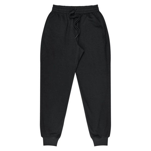 Black | Shop Mens Premium Plain Tapered Fleece Trackpant