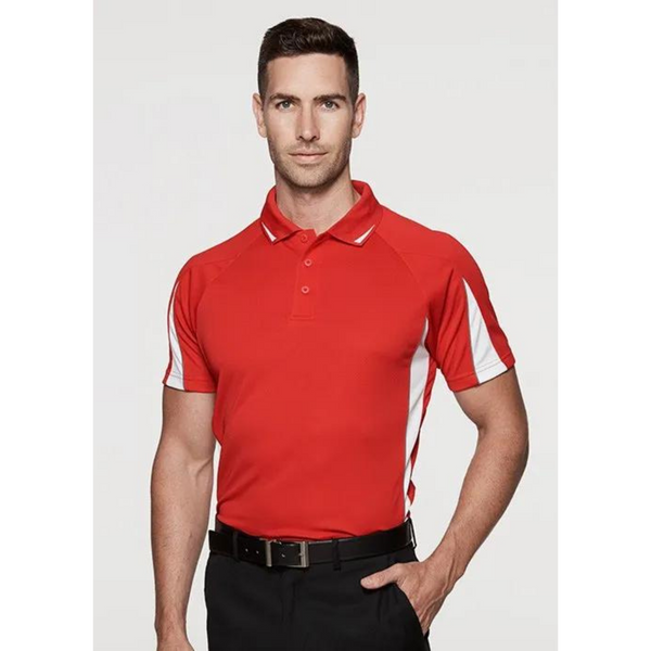 EUREKA | Mens Contrast Mini-Waffle Sport Polo Shirt