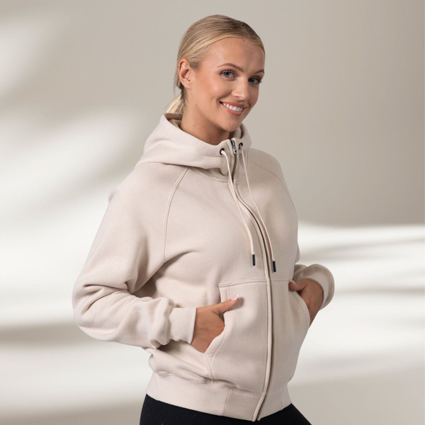 Ladies/Teen Cotton Rich Kangaroo Zip Hoodie Jacket