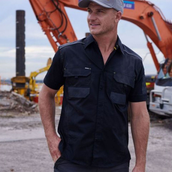Bisley Mens Flex and Move Mechanical Stretch Short Sleeve Shirt