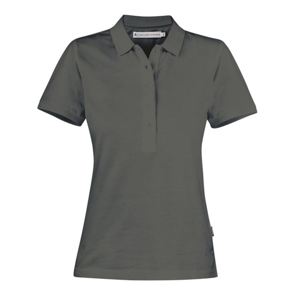 Womens Plain 100% Cotton Polo Shirt - Anthracite