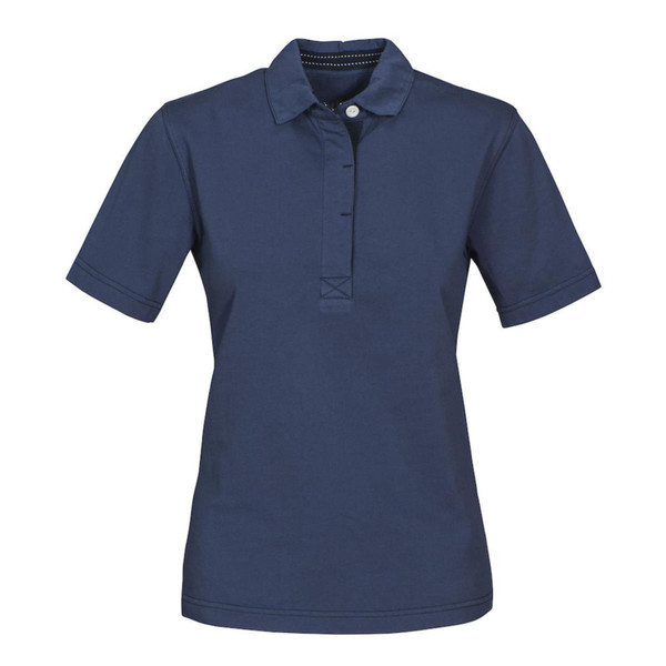 Womens Modern Jersey Cotton Polo - Blue