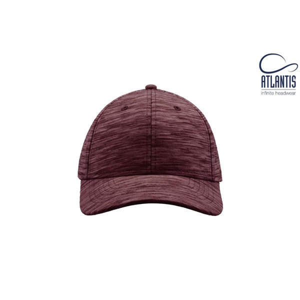 Burgundy melange structured cap with contrast undervisor and curved peak featuring tonal stitching