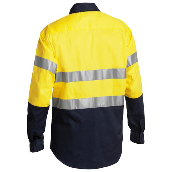 Bisley Taped Hi Vis Industrial Drill Shirt with long sleeves