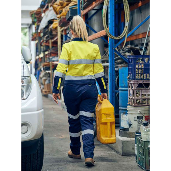 Bisley Womens Taped Hi Vis Cotton Drill Coverall