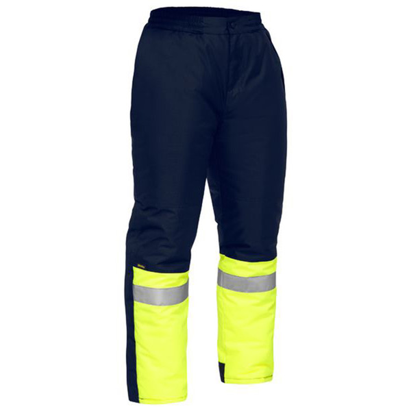 Bisley Taped Two Tone Hi Vis Freezer Pants Yellow Navy Bisley Taped Two Tone Hi Vis Freezer Pants Yellow Navy