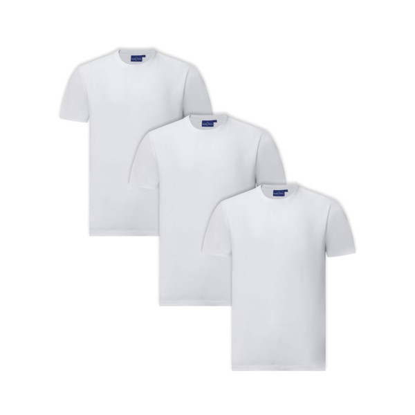 3 Pack of Mens Premium New Tech Cotton Face Tshirt - White