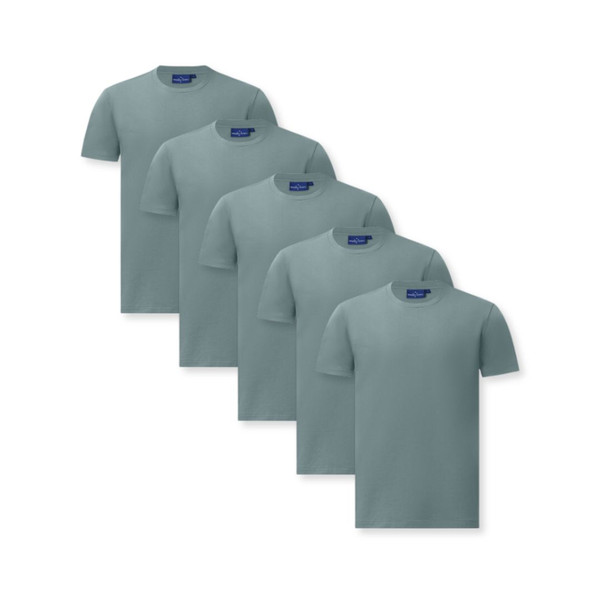 5 Pack of Mens Premium Neck Crew Tshirt - Pastel Blue