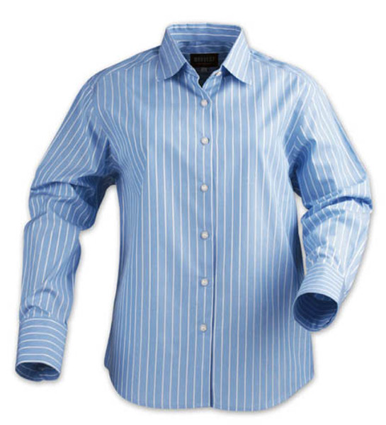 FAIRFORD Women business shirts long sleeve Blue/White