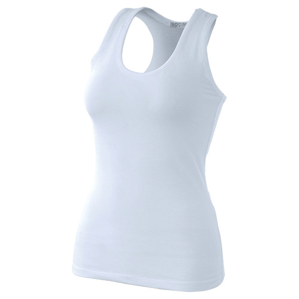 Plain racer gym singlets wholesale | white