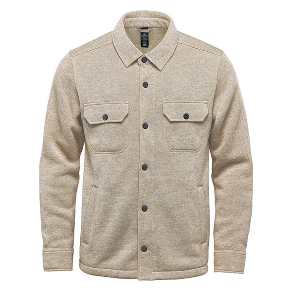 Unisex Recycled Fleece Shirt Jacket | Oatmeal Heather