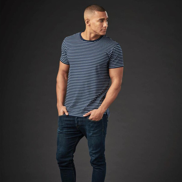 Men's Striped UPF 50+ Crew Neck Tee