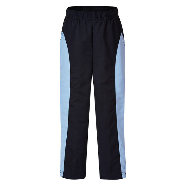 Romsey Kids Straight Leg Track Pant with Zip - Dark Navy/Ice Blue