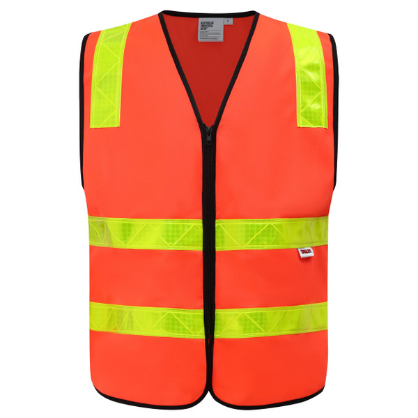 SPALATO hi-vis safety vest in red with reflective tape for VicRoads compliance